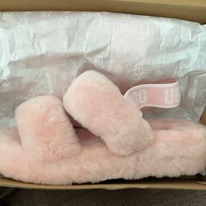 UGG slippers oh yea new furry  with logo
